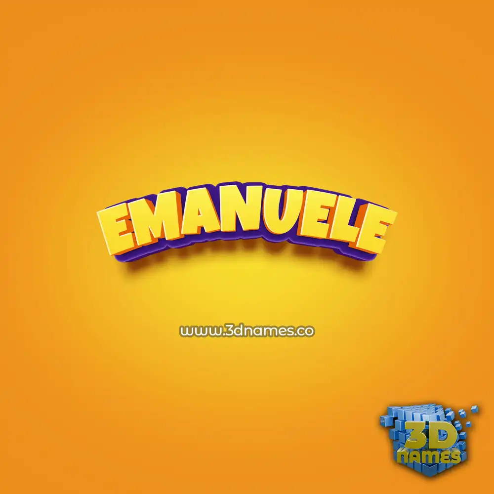 emanuele in Orange Toon style - 3D name wallpaper
