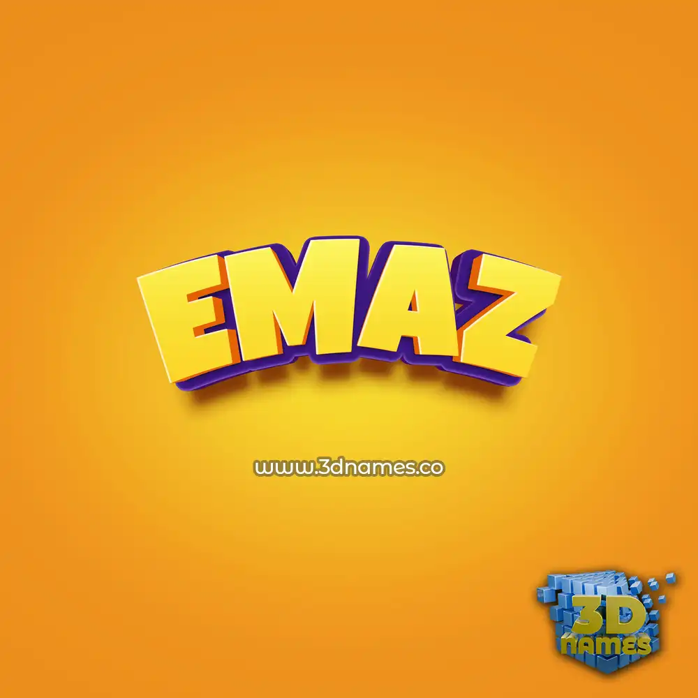 emaz in Orange Toon style - 3D name wallpaper