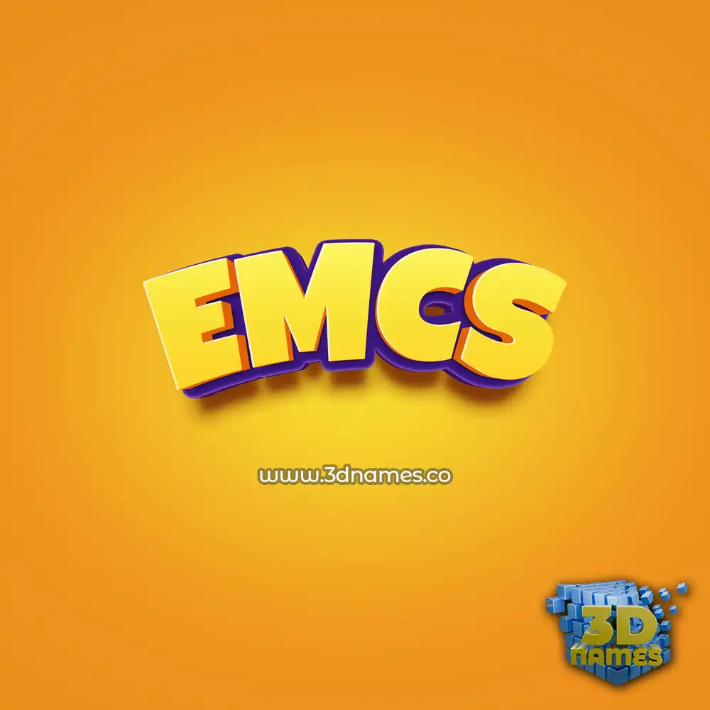 emcs in Orange Toon style - 3D name wallpaper