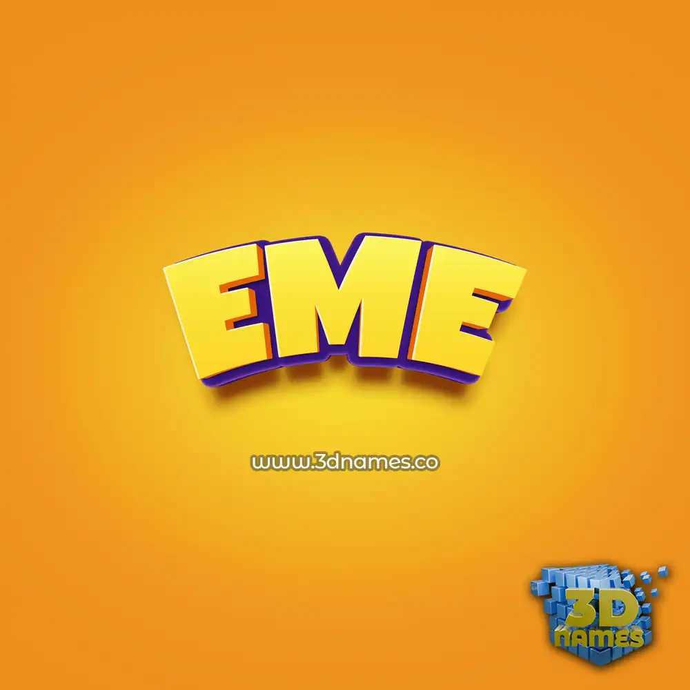 eme in Orange Toon style - 3D name wallpaper