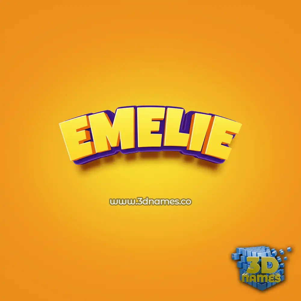 emelie in Orange Toon style - 3D name wallpaper