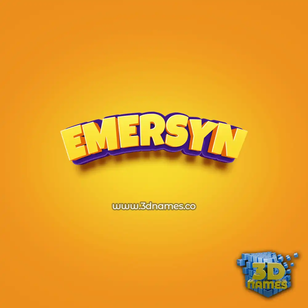 emersyn in Orange Toon style - 3D name wallpaper