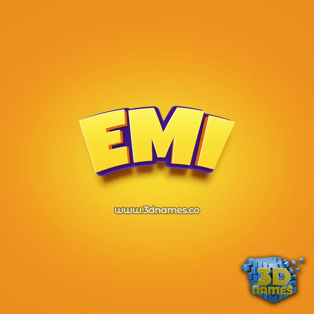 emi in Orange Toon style - 3D name wallpaper