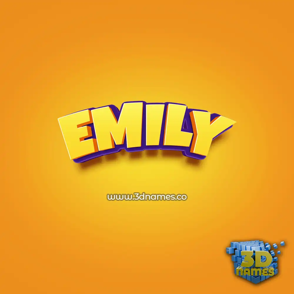 emily in Orange Toon style - 3D name wallpaper