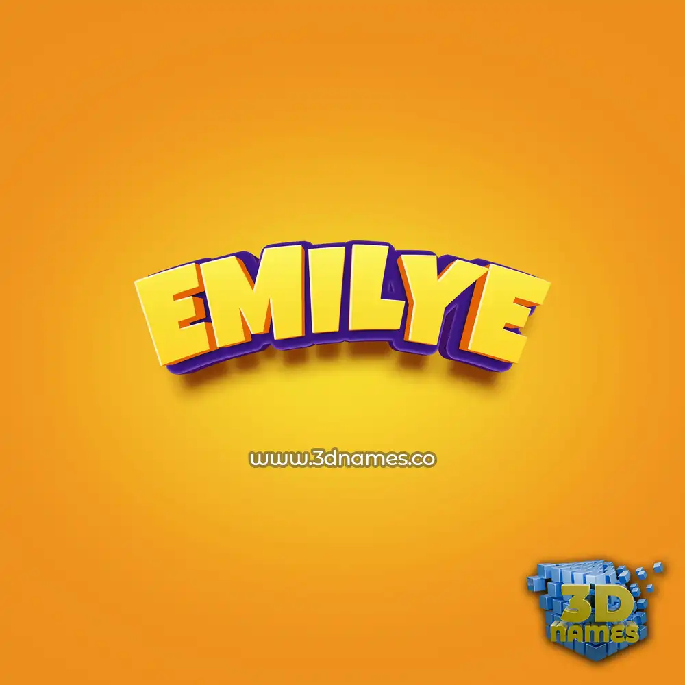 emilye in Orange Toon style - 3D name wallpaper