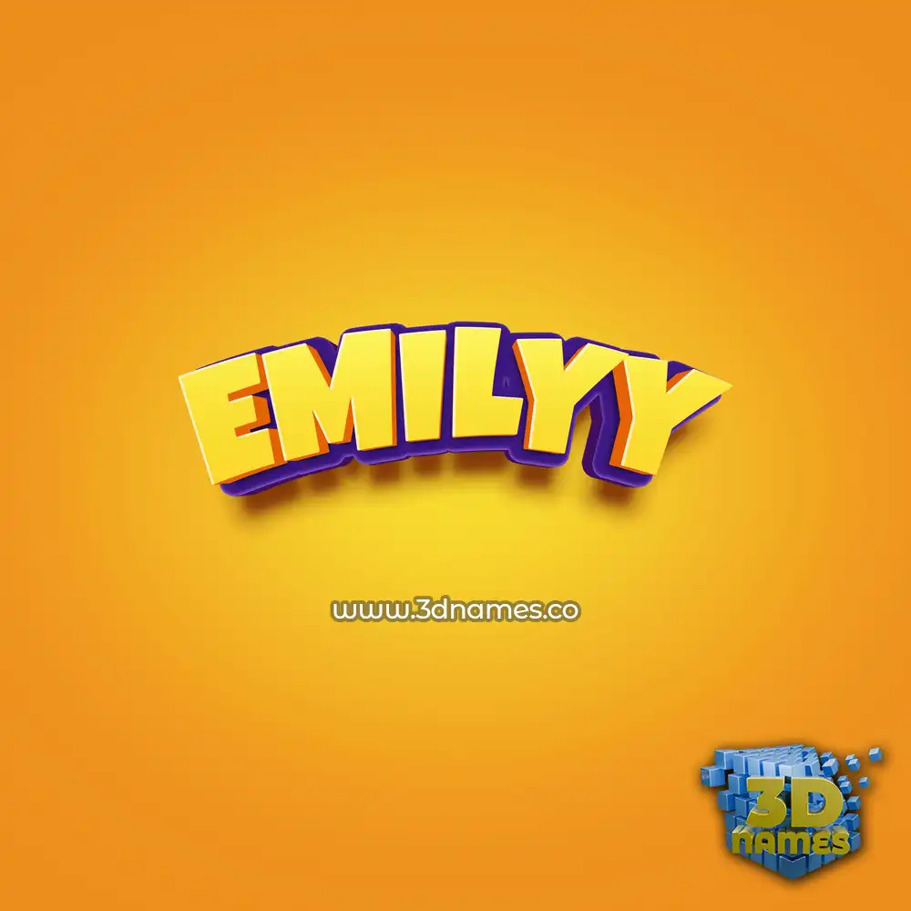 emilyy in Orange Toon style - 3D name wallpaper