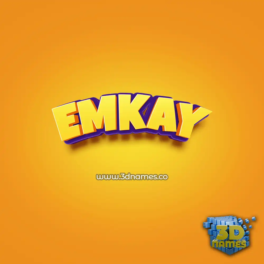 emkay in Orange Toon style - 3D name wallpaper