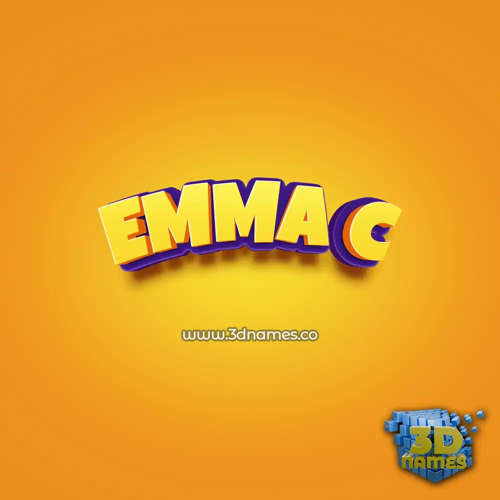 emma c in Orange Toon style - 3D name wallpaper