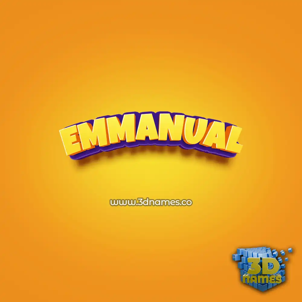 emmanual in Orange Toon style - 3D name wallpaper