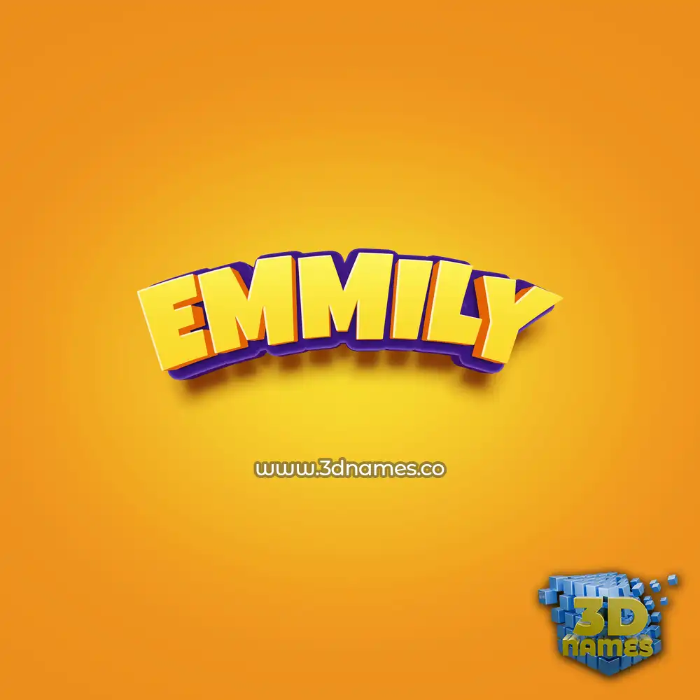 emmily in Orange Toon style - 3D name wallpaper