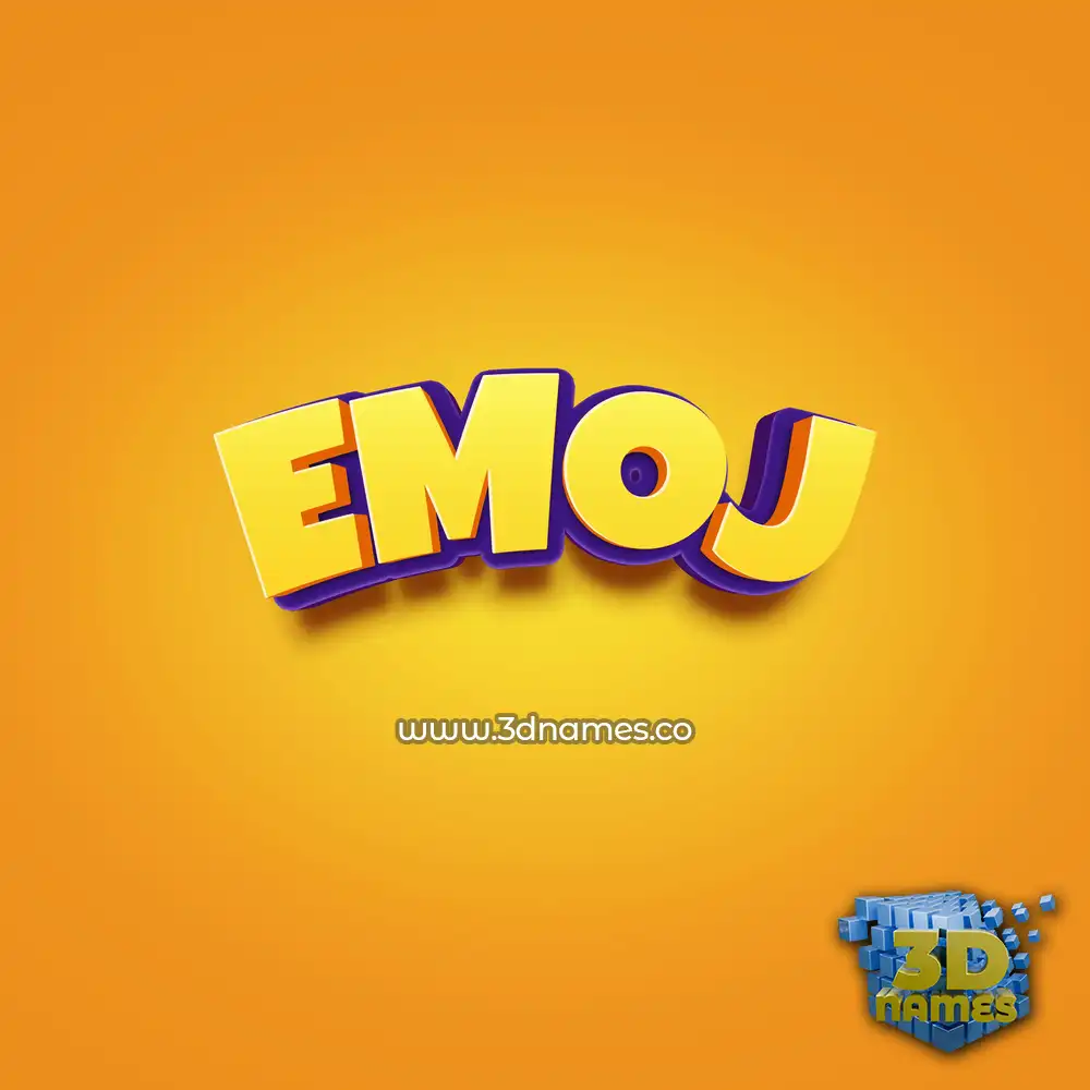 emoj in Orange Toon style - 3D name wallpaper