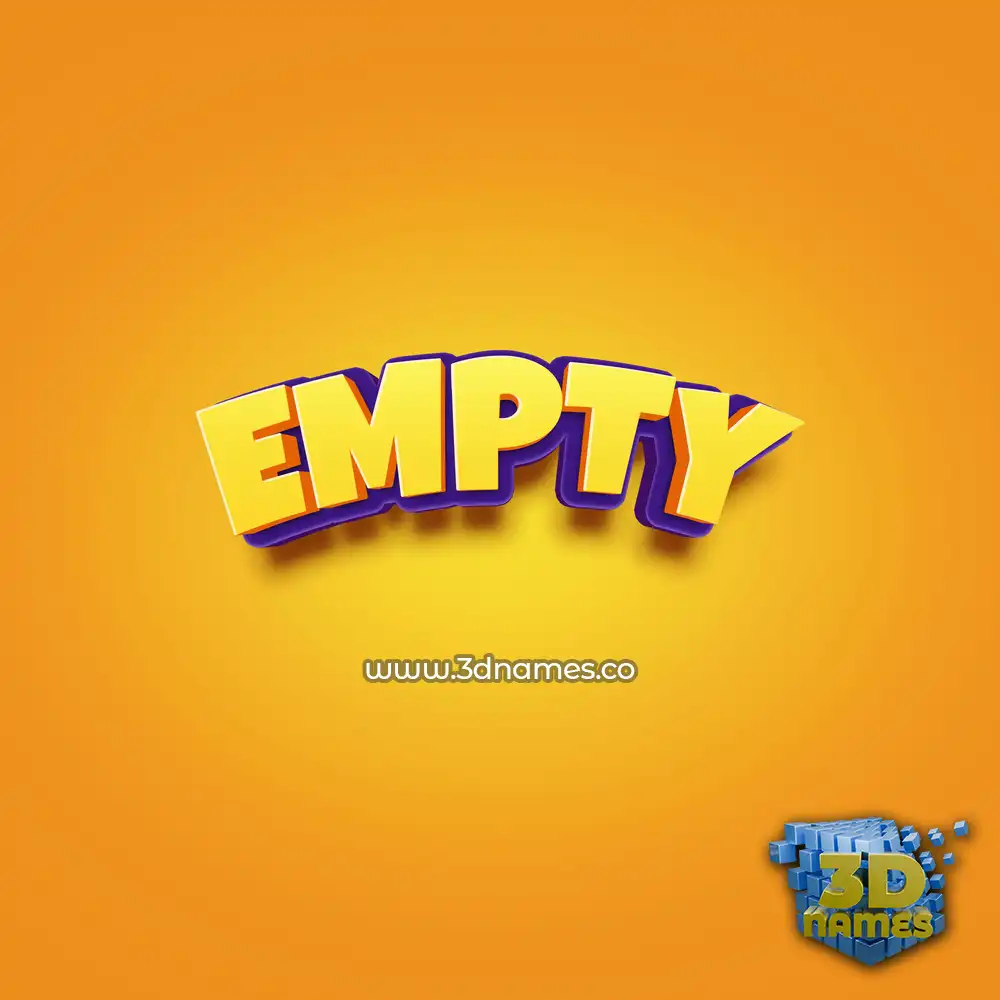 empty in Orange Toon style - 3D name wallpaper