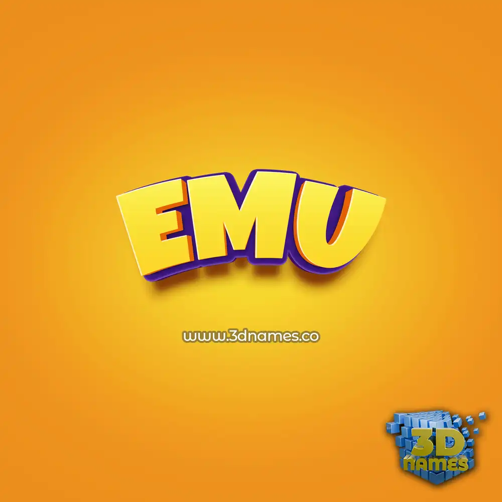 emu in Orange Toon style - 3D name wallpaper