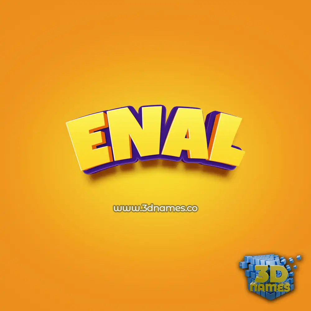 enal in Orange Toon style - 3D name wallpaper