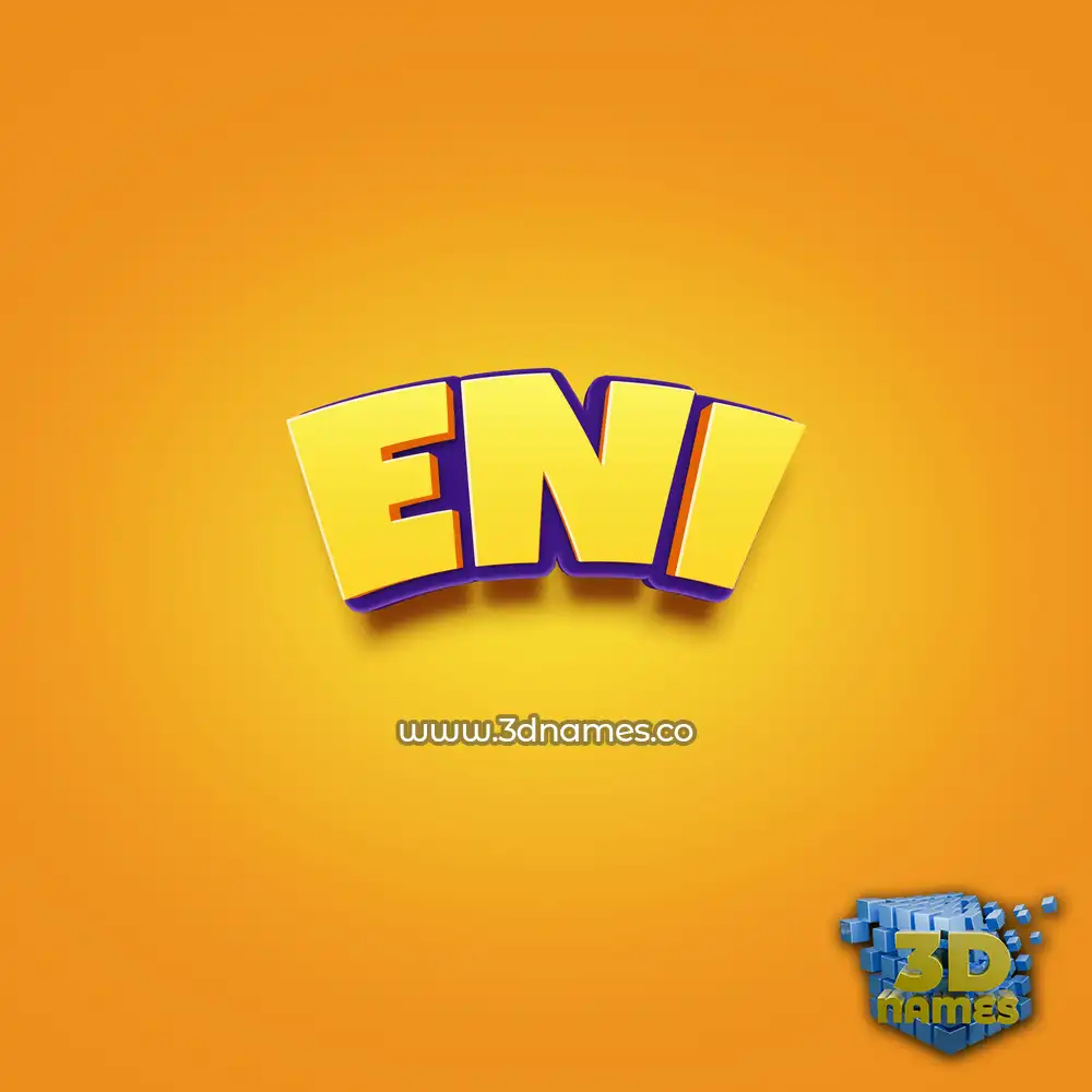 eni in Orange Toon style - 3D name wallpaper