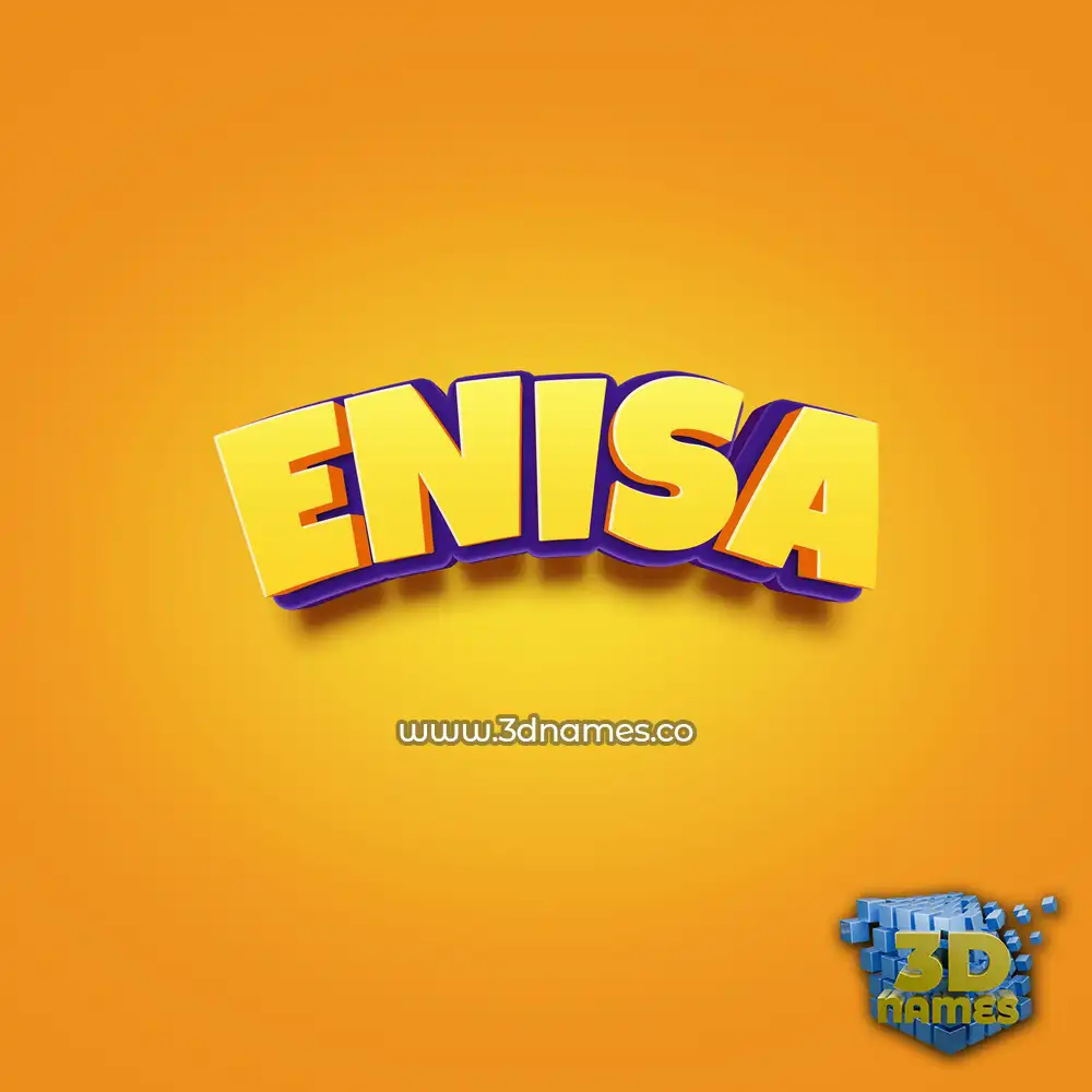 enisa in Orange Toon style - 3D name wallpaper