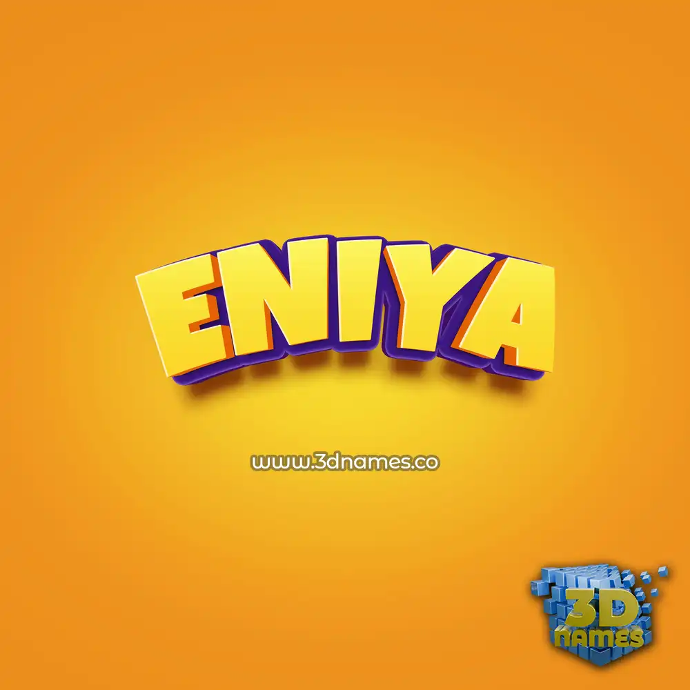 eniya in Orange Toon style - 3D name wallpaper