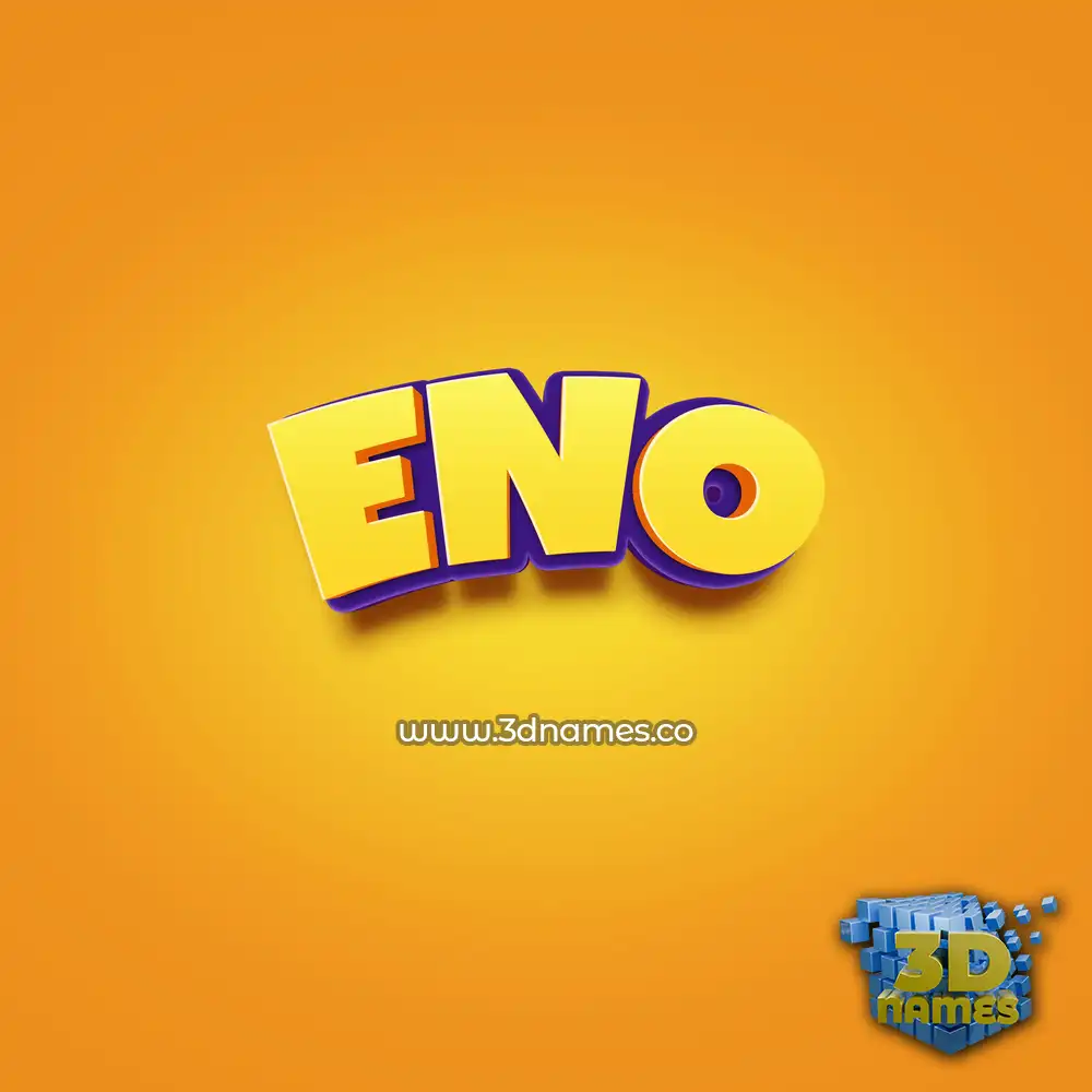 eno in Orange Toon style - 3D name wallpaper