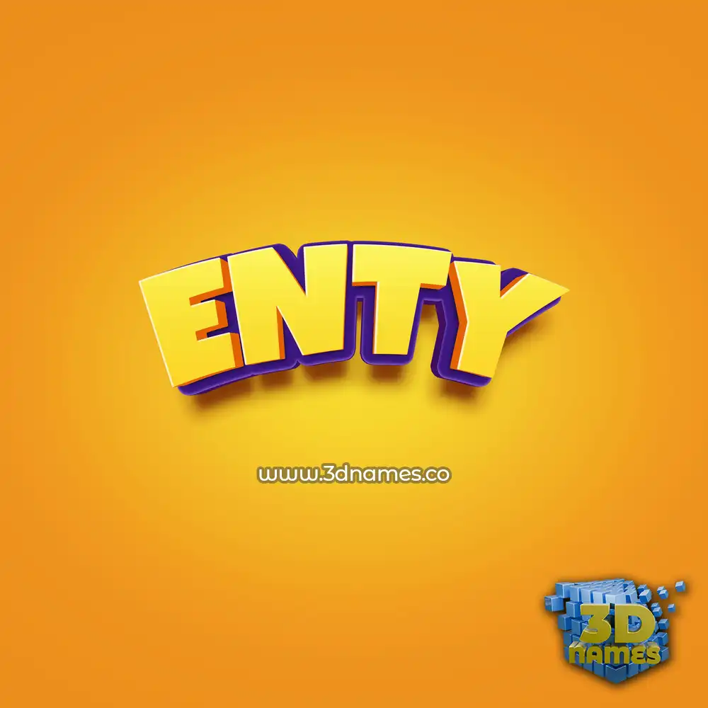 enty in Orange Toon style - 3D name wallpaper