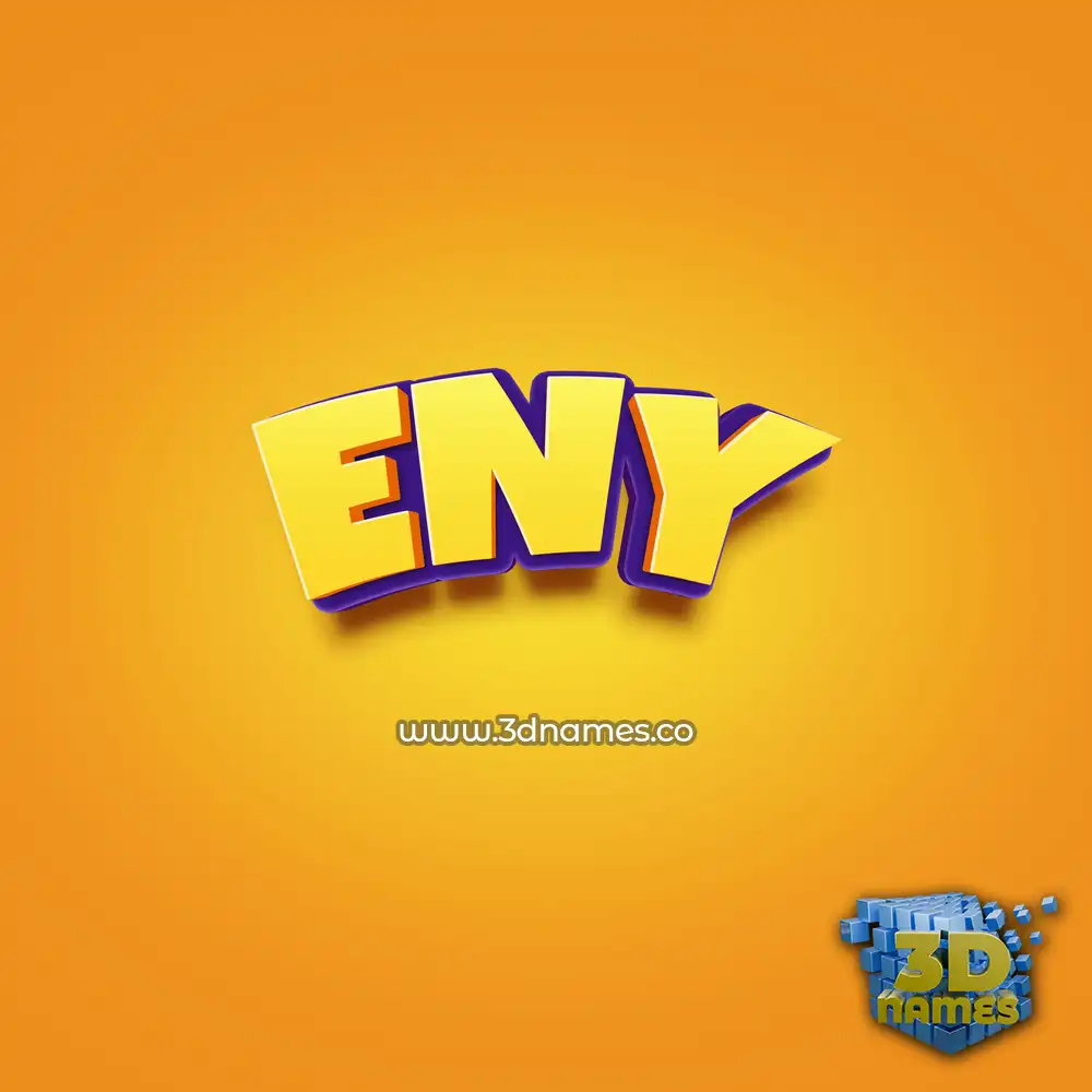 eny in Orange Toon style - 3D name wallpaper