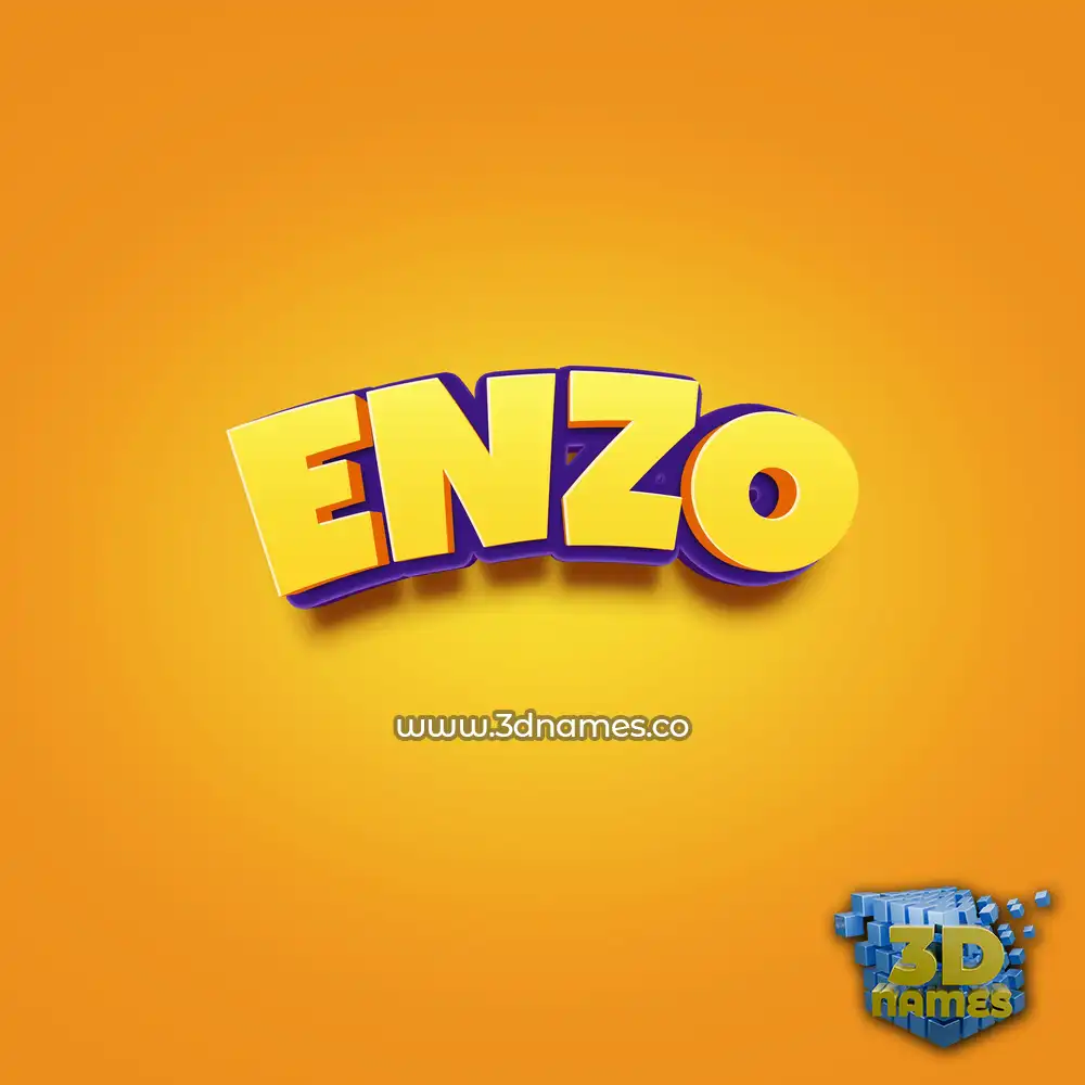 enzo in Orange Toon style - 3D name wallpaper