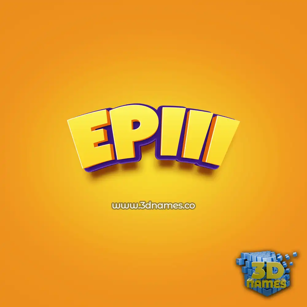 epiii in Orange Toon style - 3D name wallpaper