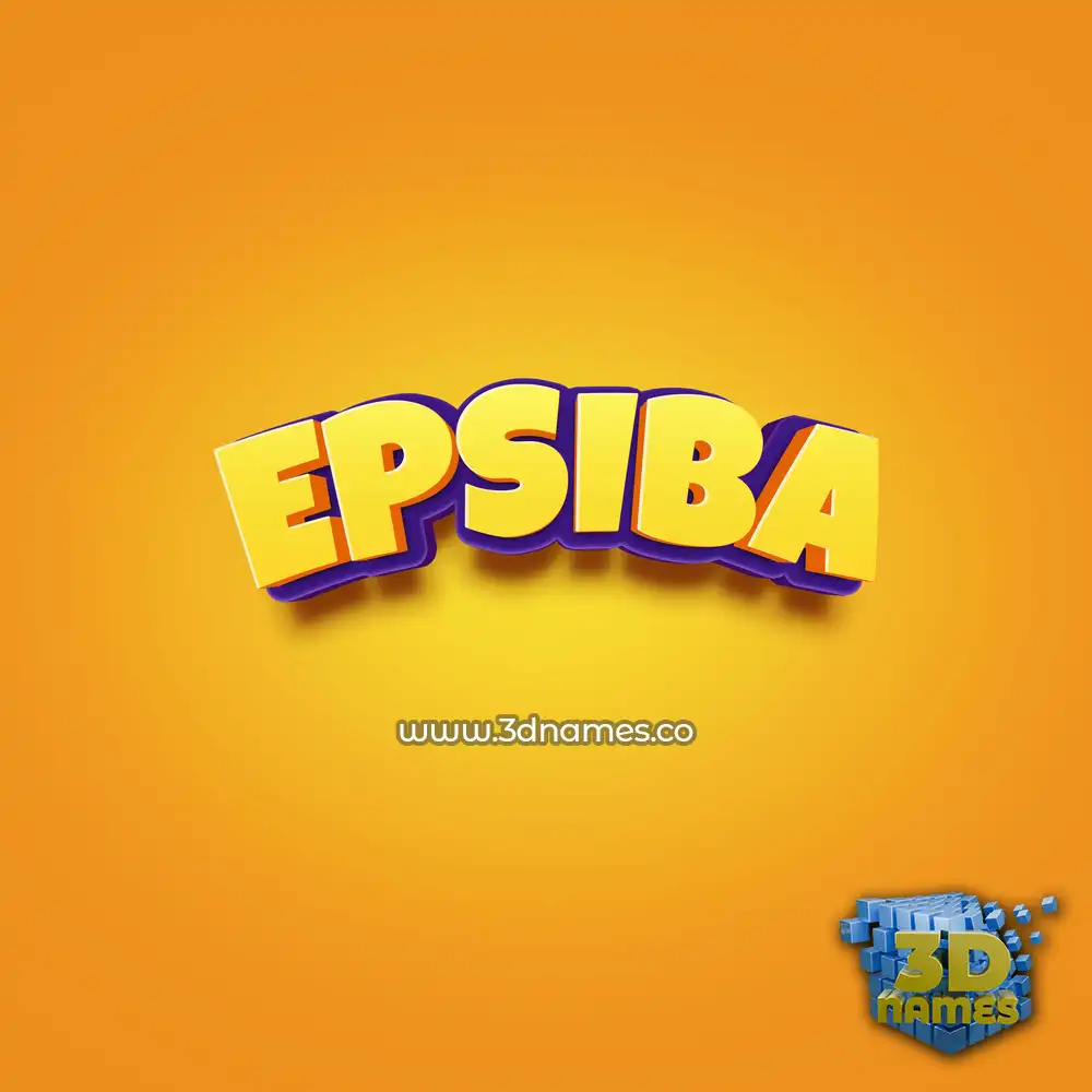 epsiba in Orange Toon style - 3D name wallpaper