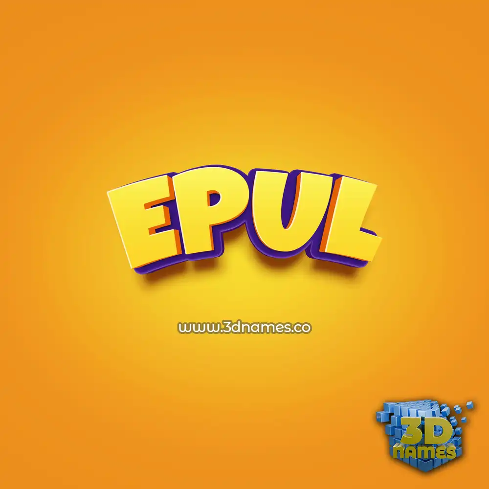 epul in Orange Toon style - 3D name wallpaper