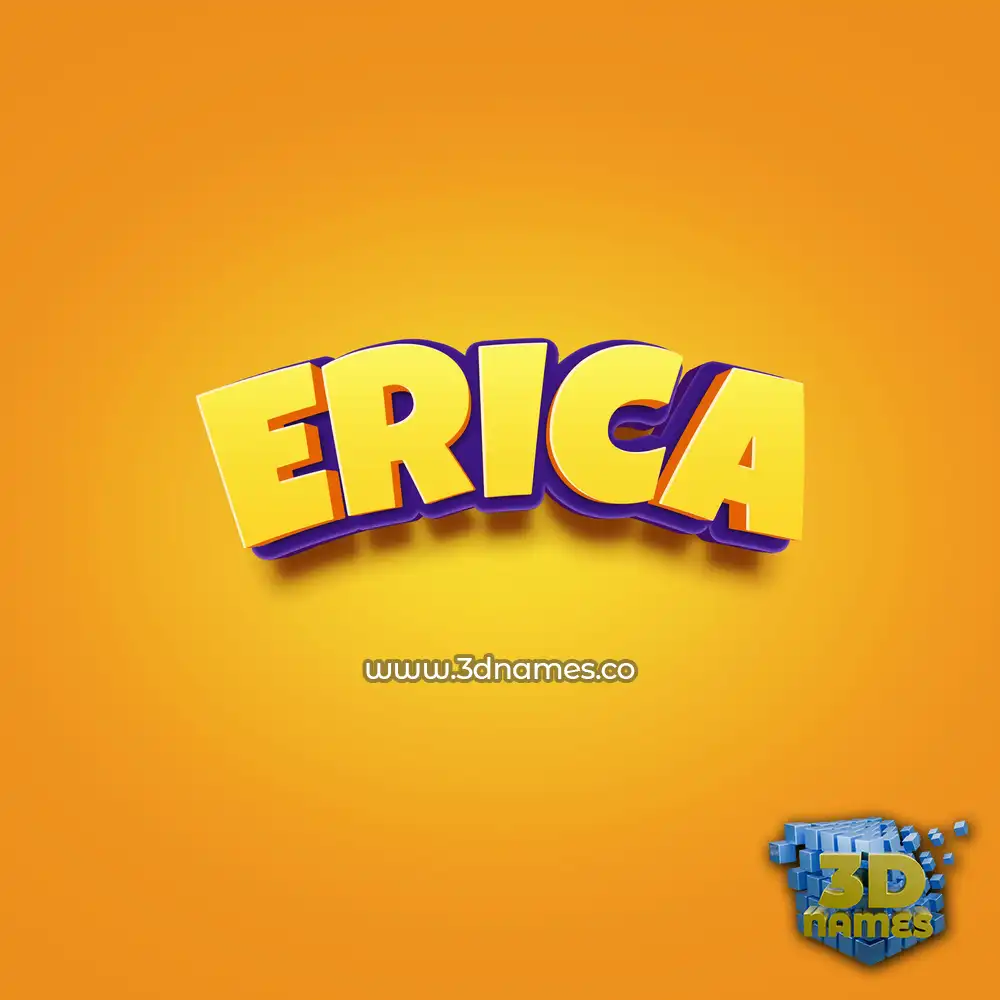 erica in Orange Toon style - 3D name wallpaper