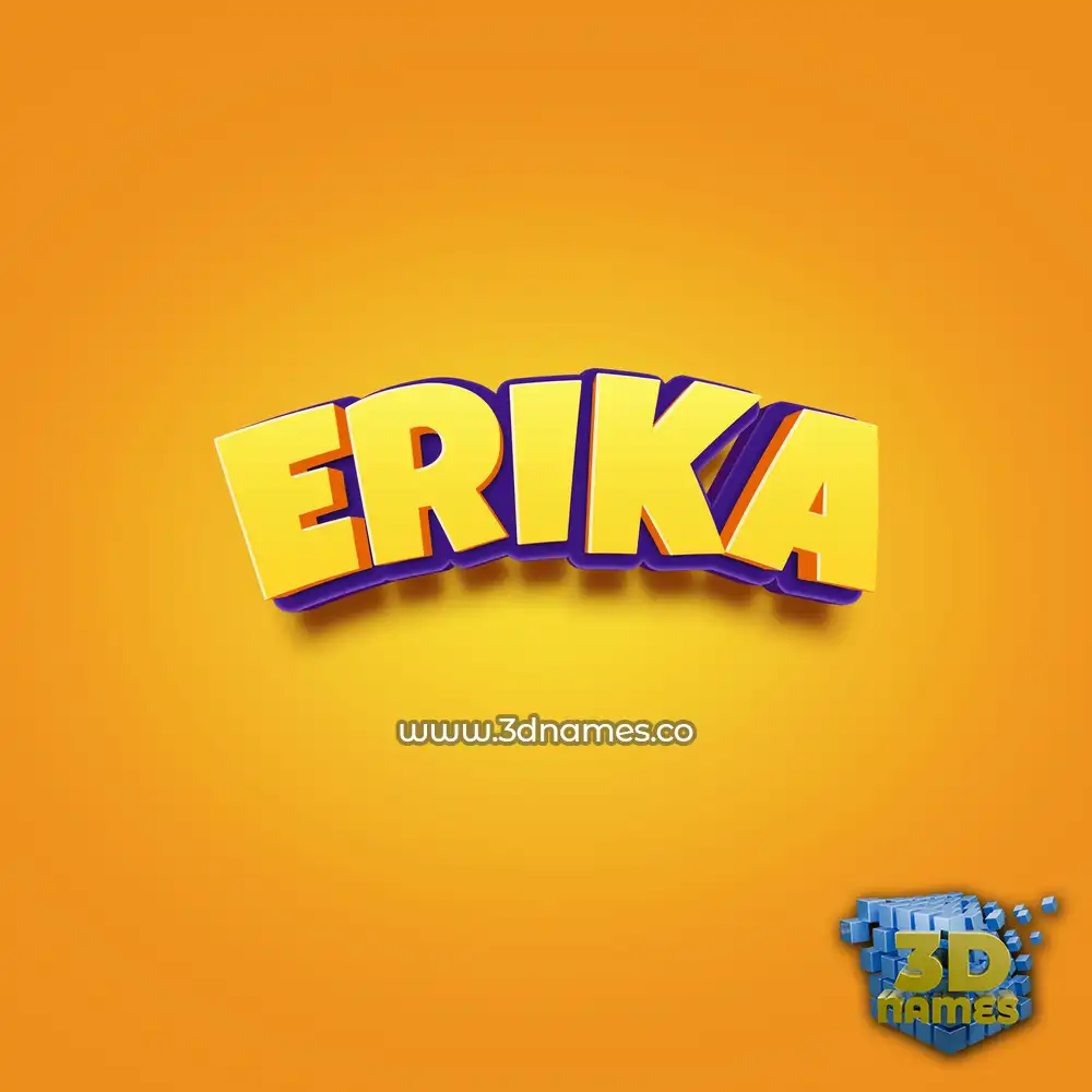 erika in Orange Toon style - 3D name wallpaper