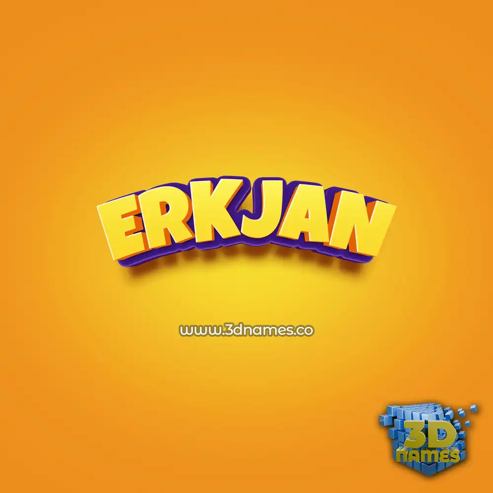 erkjan in Orange Toon style - 3D name wallpaper