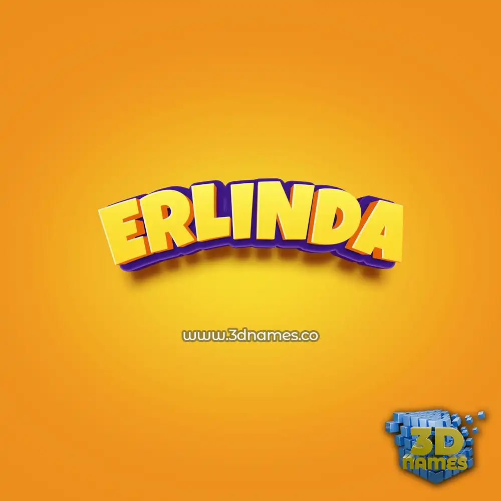 erlinda in Orange Toon style - 3D name wallpaper