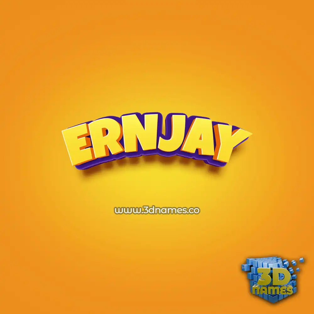 ernjay in Orange Toon style - 3D name wallpaper