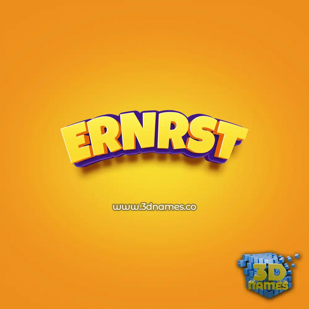 ernrst in Orange Toon style - 3D name wallpaper
