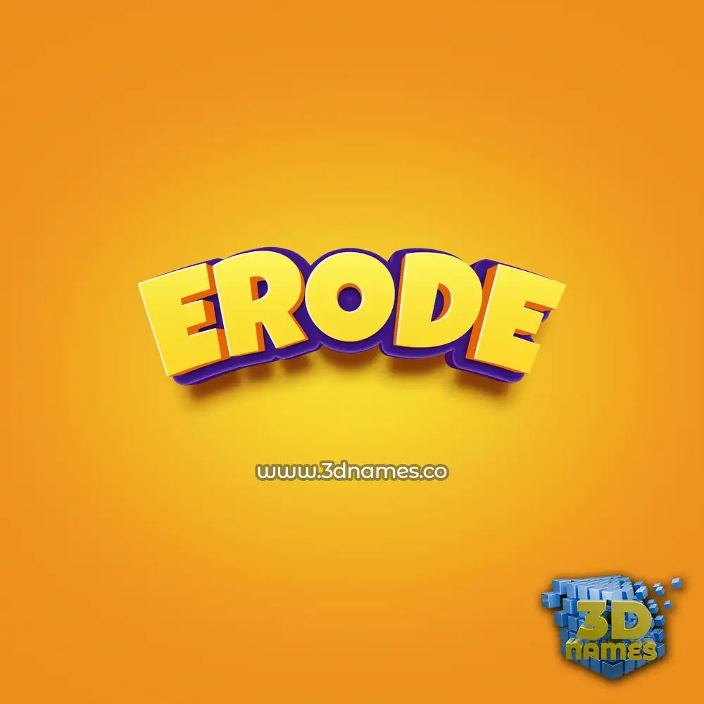 erode in Orange Toon style - 3D name wallpaper