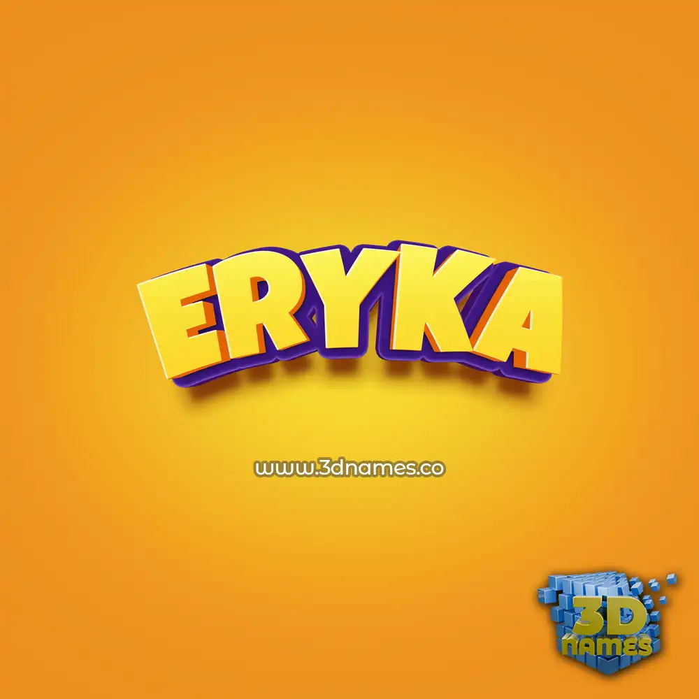 eryka in Orange Toon style - 3D name wallpaper