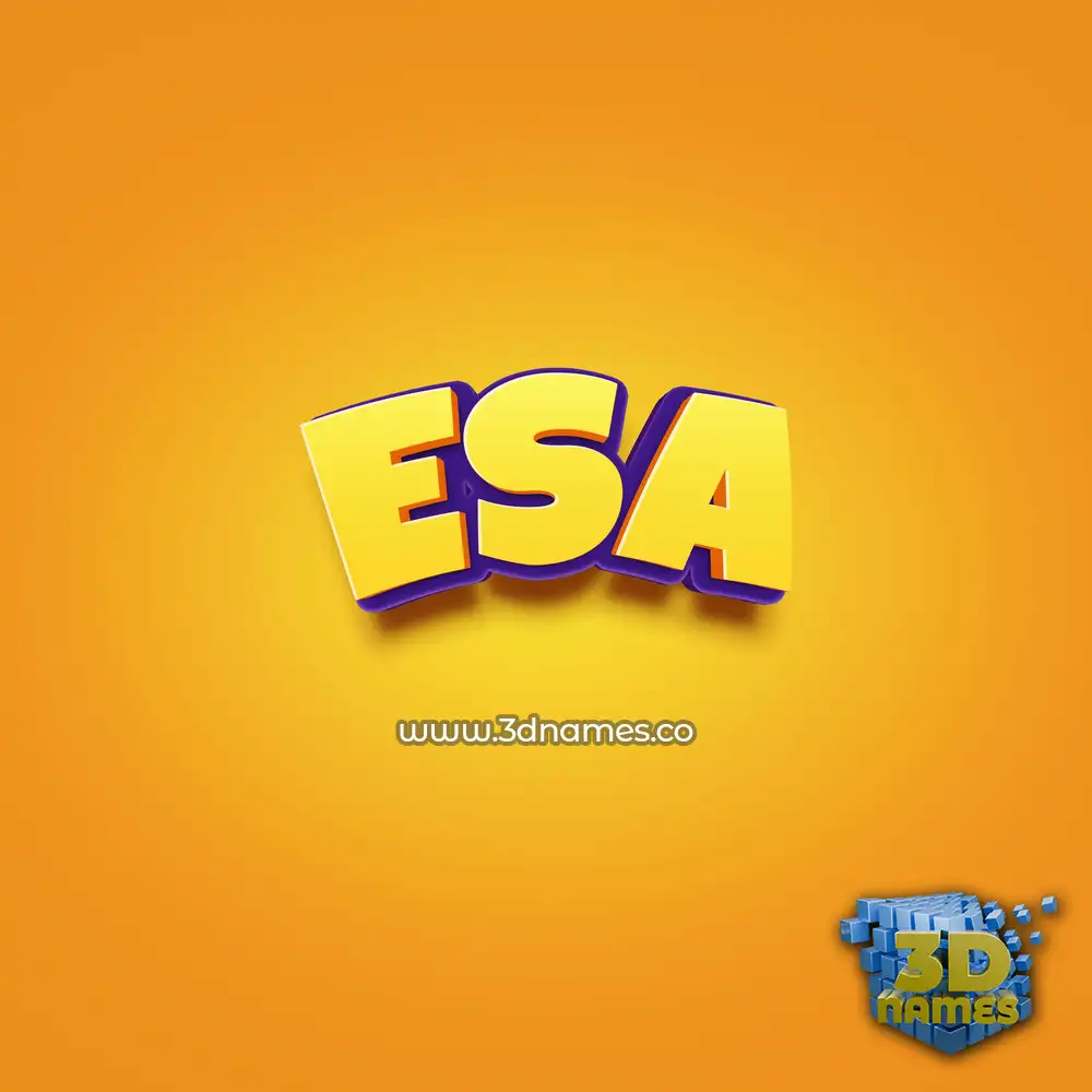 esa in Orange Toon style - 3D name wallpaper