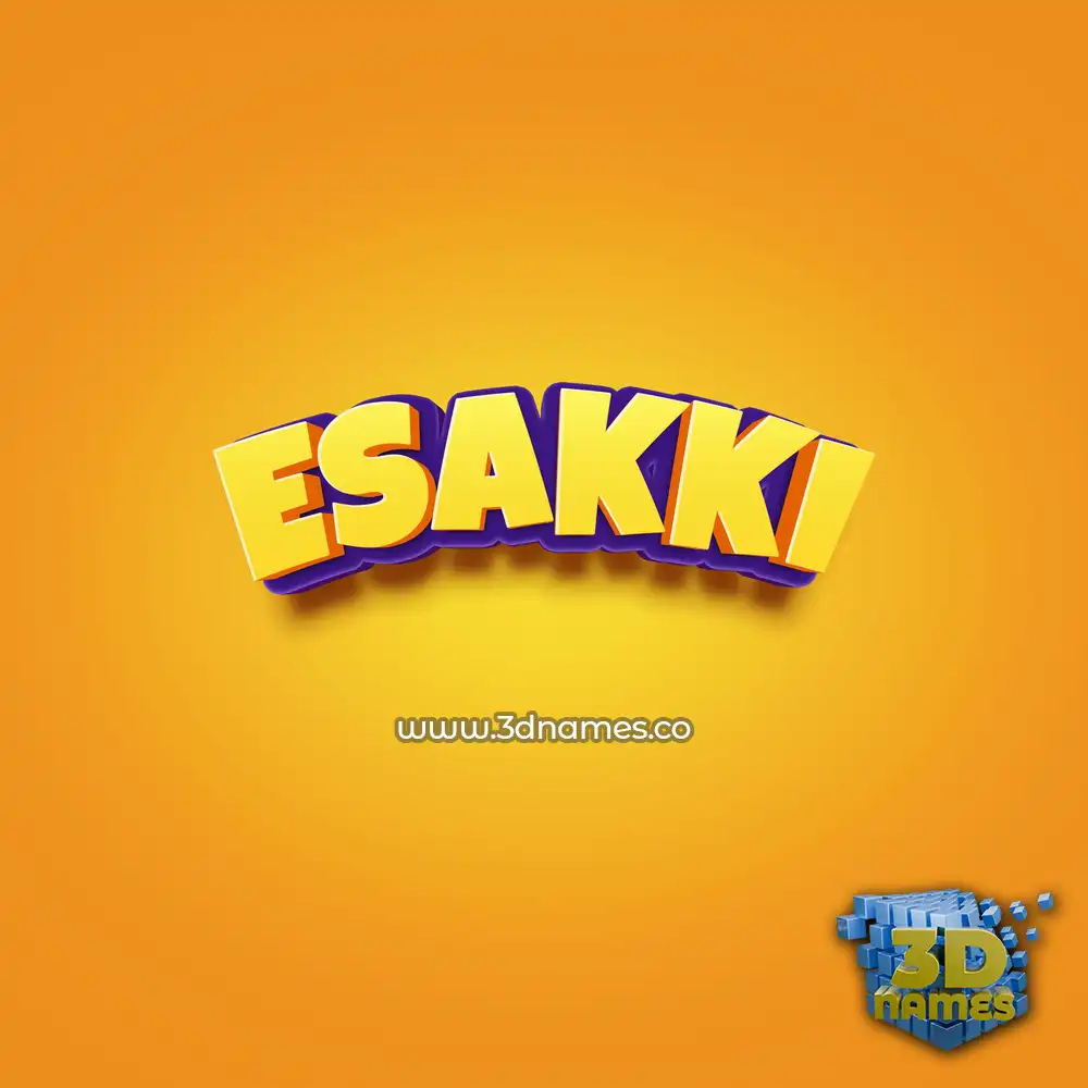 esakki in Orange Toon style - 3D name wallpaper