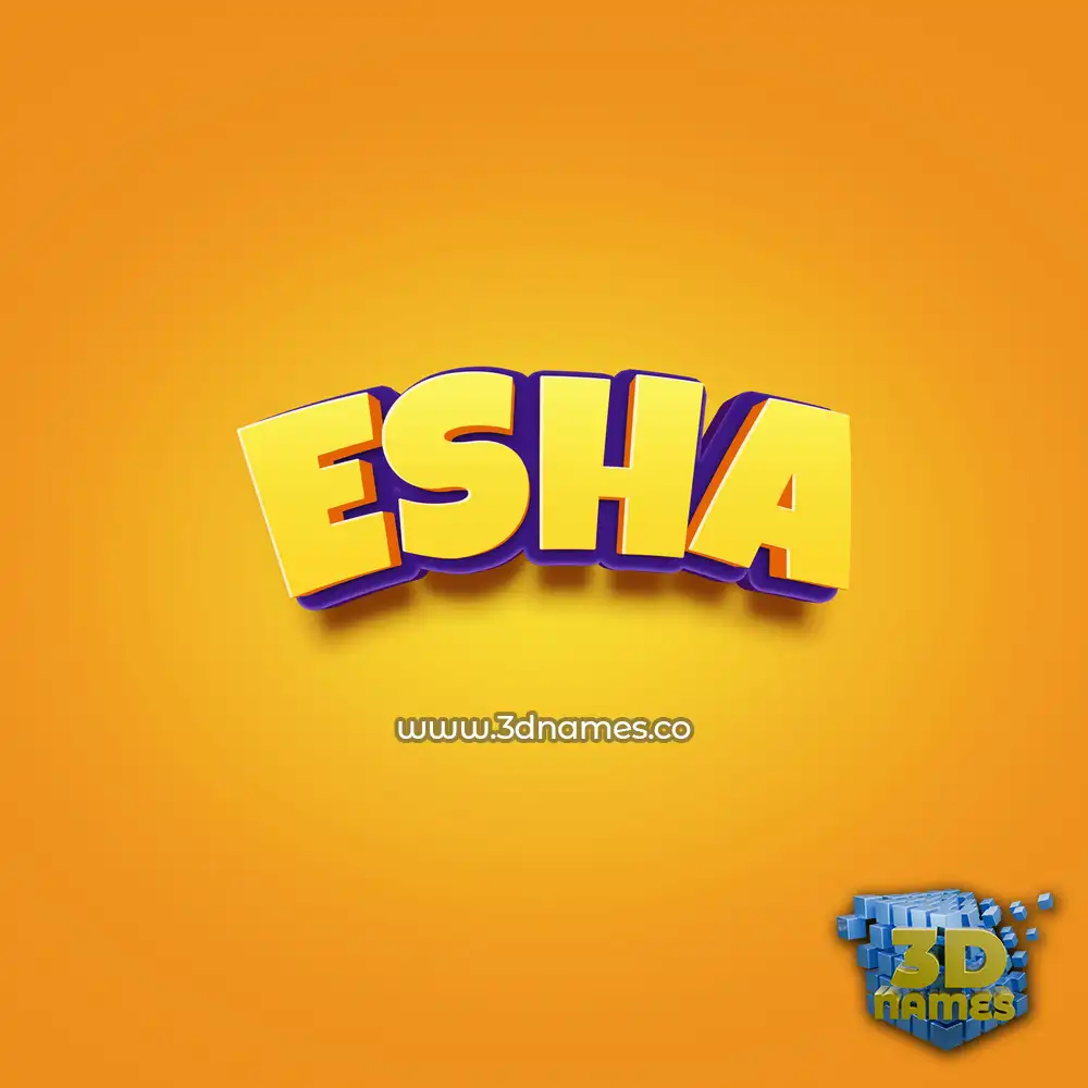 esha in Orange Toon style - 3D name wallpaper