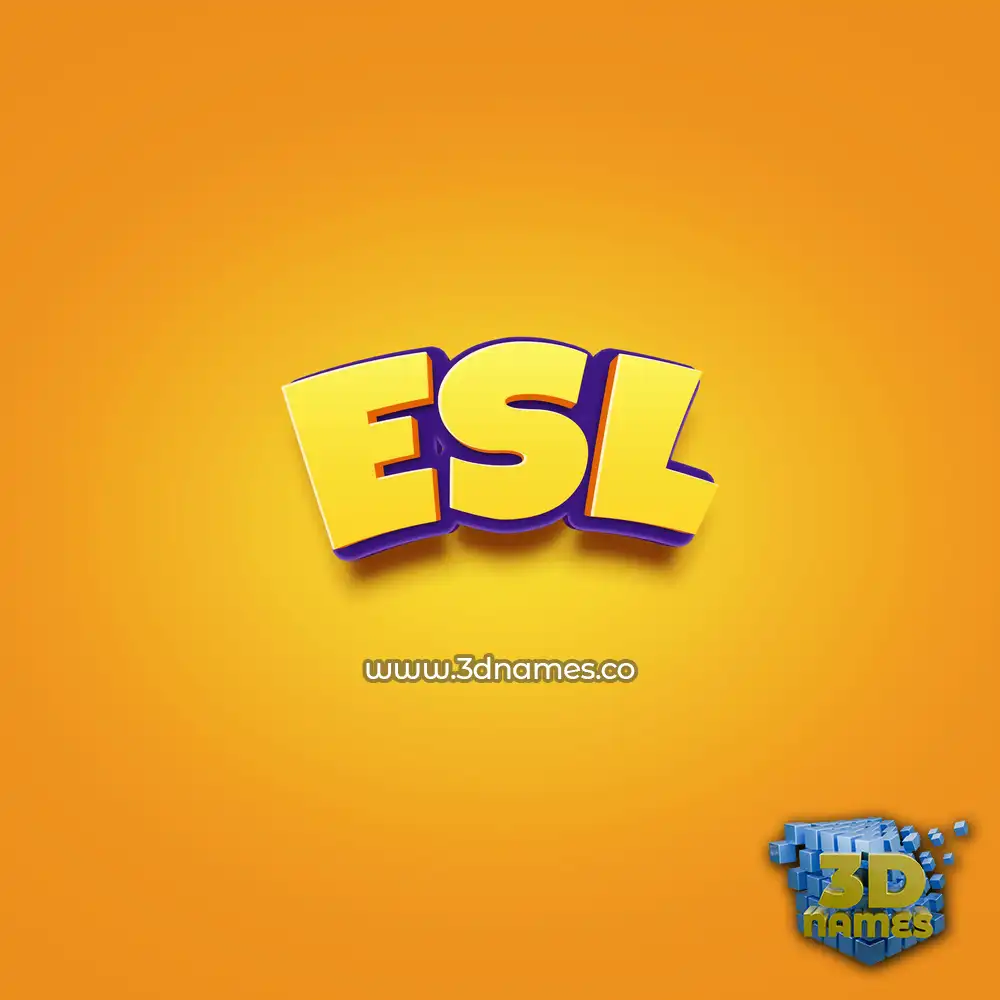 esl in Orange Toon style - 3D name wallpaper