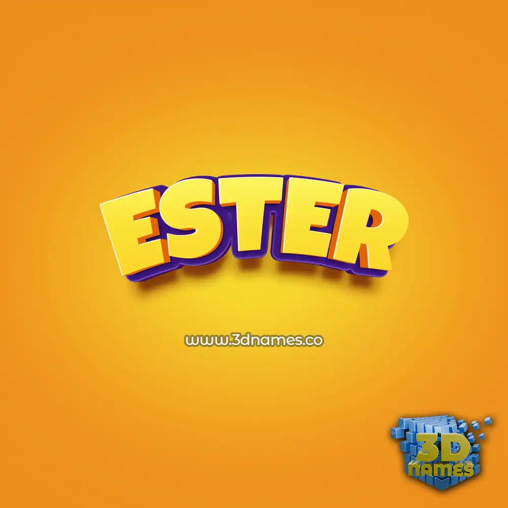 ester in Orange Toon style - 3D name wallpaper