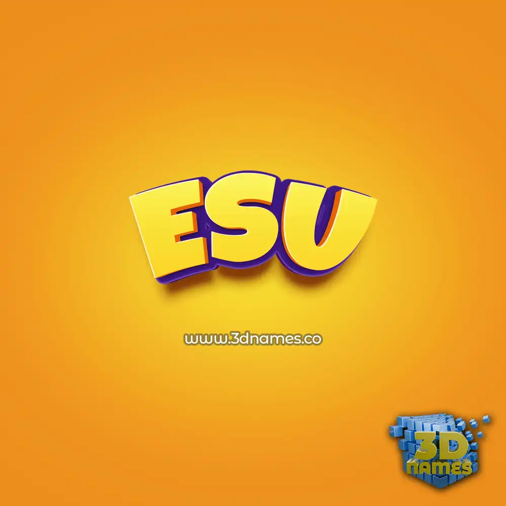 esu in Orange Toon style - 3D name wallpaper