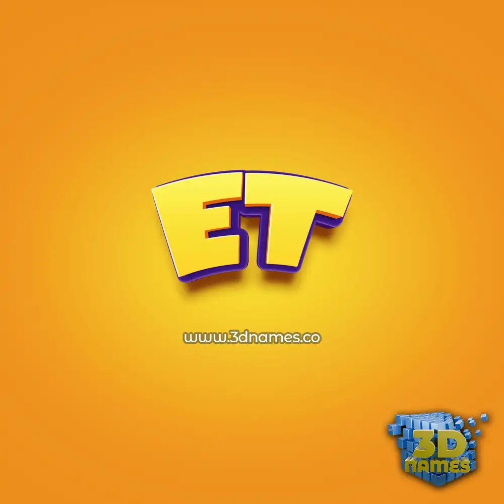 et in Orange Toon style - 3D name wallpaper