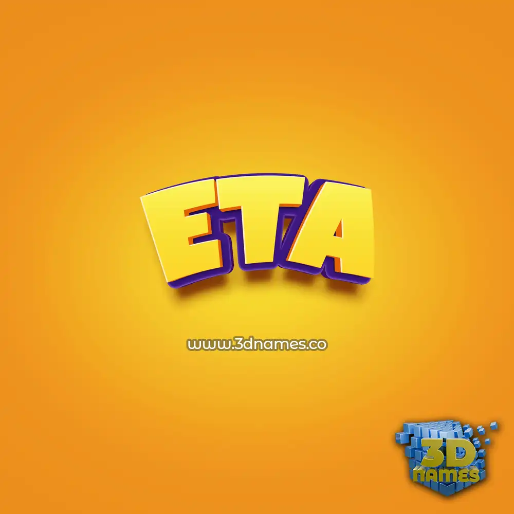 eta in Orange Toon style - 3D name wallpaper