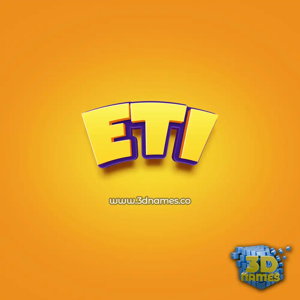 eti in Orange Toon style - 3D name wallpaper