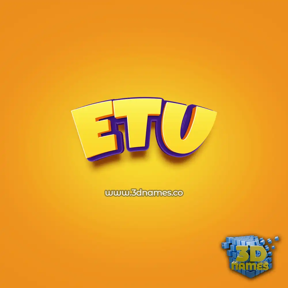 etu in Orange Toon style - 3D name wallpaper