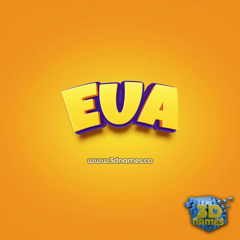 eua in Orange Toon style - 3D name wallpaper