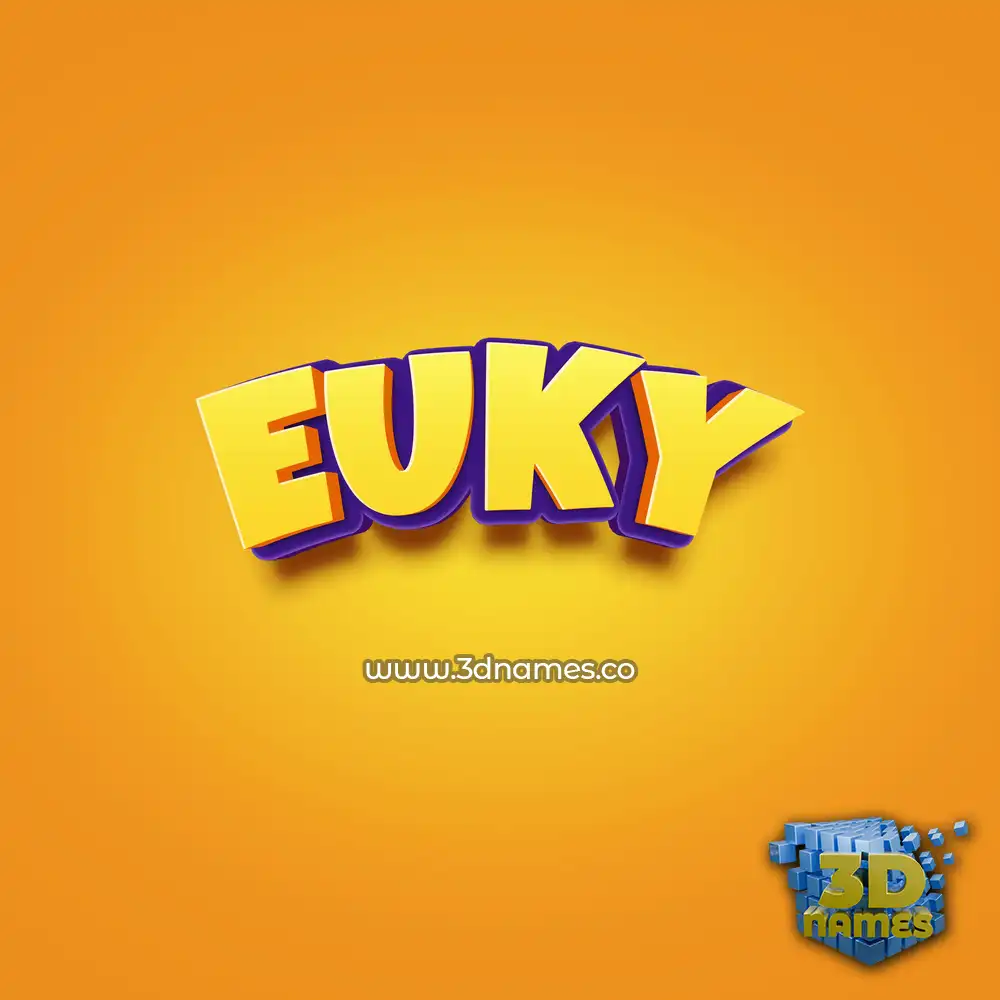 euky in Orange Toon style - 3D name wallpaper