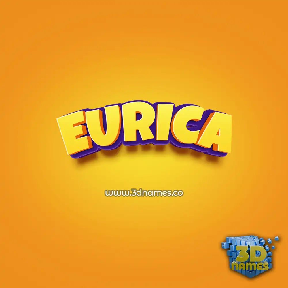 eurica in Orange Toon style - 3D name wallpaper