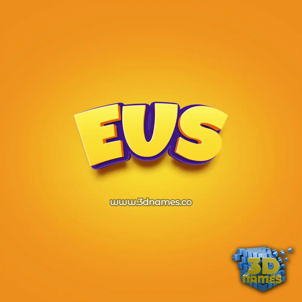 eus in Orange Toon style - 3D name wallpaper